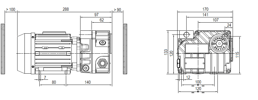 Габаритный чертеж насоса DVP LB.6_220