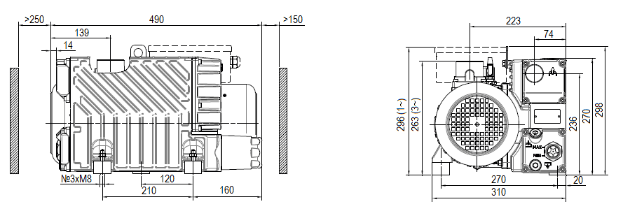 Габаритный чертеж насоса DVP LC.40_220