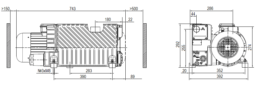 Габаритный чертеж насоса DVP LC.151