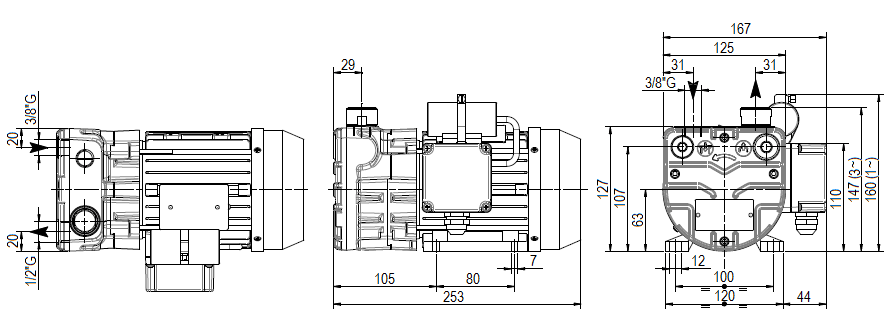 Габаритный чертеж насоса DVP SC.8_220