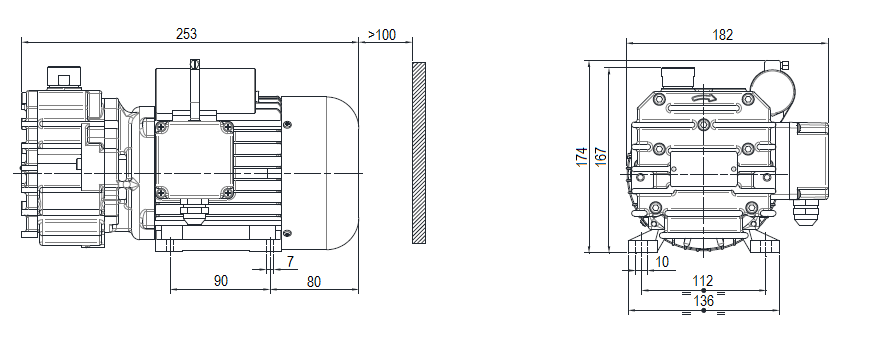 Габаритный чертеж насоса DVP SB.12