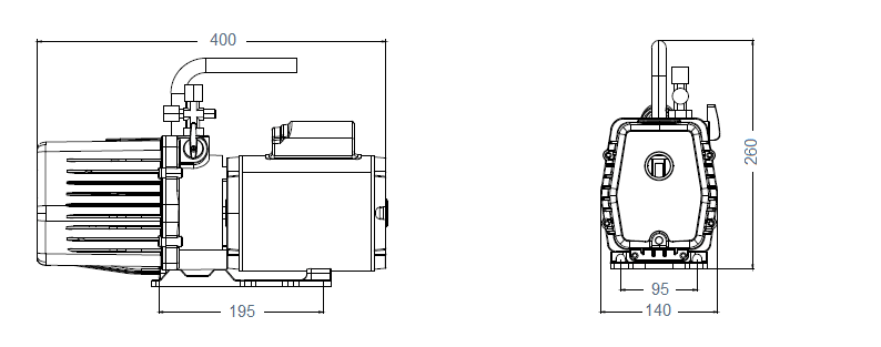 Габаритный чертеж насоса AiVac AHV-6