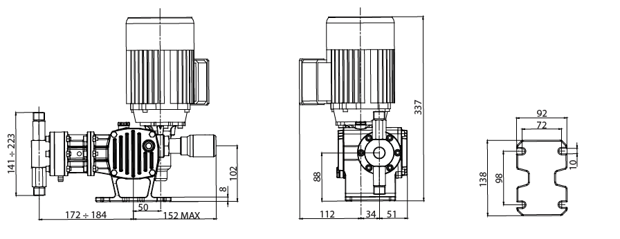 Габаритный чертеж насоса ST-P AP0039AA00100