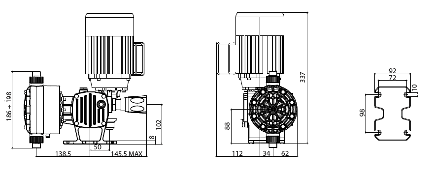 Габаритный чертеж насоса Etatron ST-D AD0016CA00100