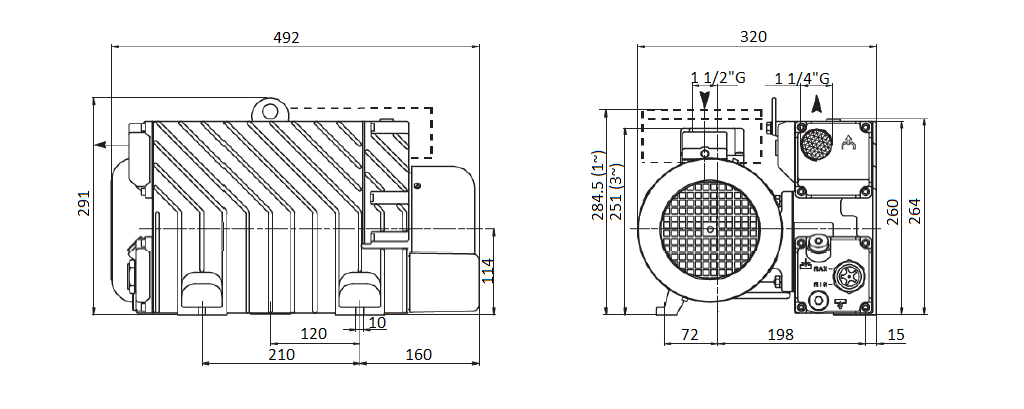 Габаритный чертеж насоса DVP LB.60