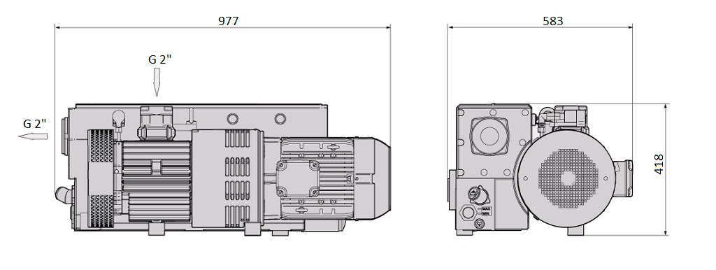 Габаритный чертеж насоса Busch R5 RA 0165 D