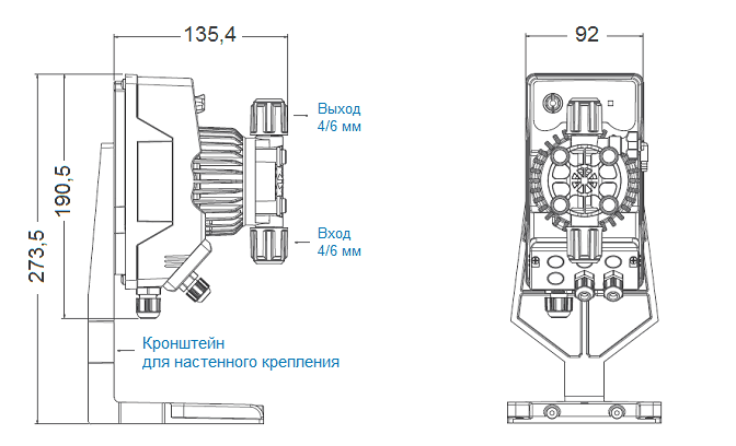 Габаритный чертеж насоса Seko Kompact AMC200