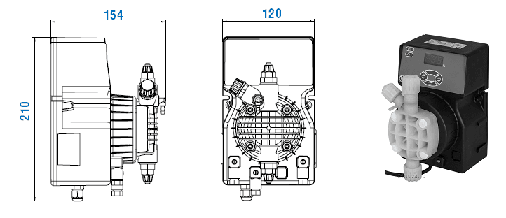 Габаритный чертеж насоса Etatron DLX MA/MB 15-04