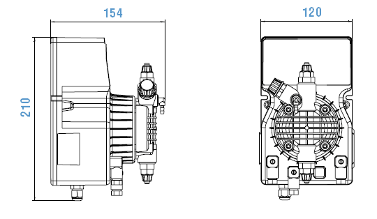 Габаритный чертеж насоса Etatron DLX PH-RX-CL/M 15-04