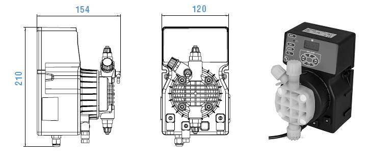 Габаритный чертеж насоса Etatron DLX VFT/MBB 01-15