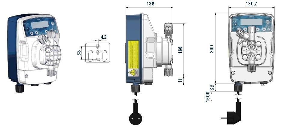 Габаритный чертеж насоса Etatron eONE MF 2007