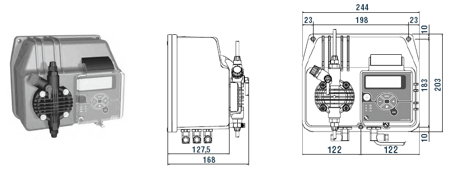 Габаритный чертеж насоса Etatron BT PH-RX-CL/M 50-03