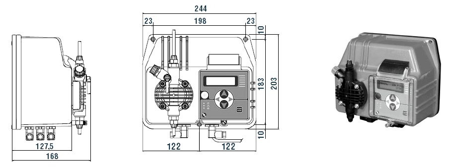 Габаритный чертеж насоса Etatron BT MF 10-10