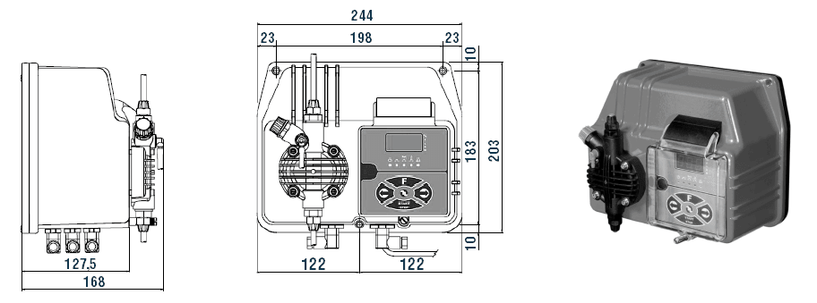 Габаритный чертеж насоса Etatron BT MA/M 30-04