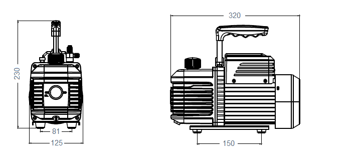Габаритный чертеж насоса AiVac A-i240