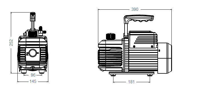Габаритный чертеж насоса AiVac A-i280