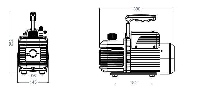 Габаритный чертеж насоса AiVac A-i2200