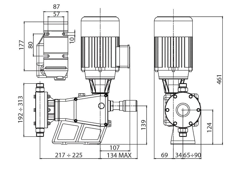 Габаритный чертеж насоса Etatron D BD0104--00000