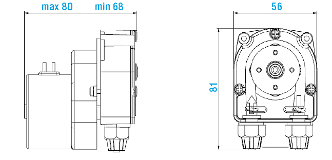 Габаритный чертеж насоса Etatron F PER 3301