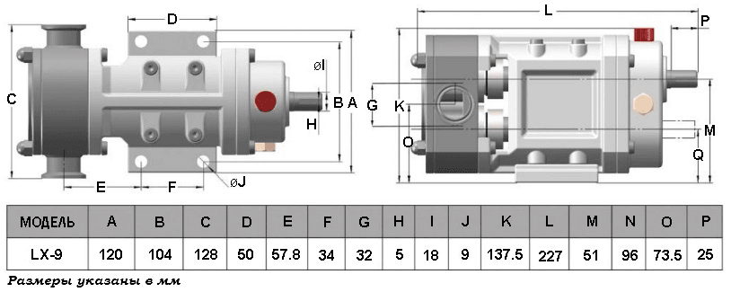Габаритный чертеж модели 3LX-9-015-1000