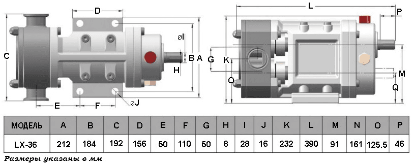 Габаритный чертеж модели 3LX-36-022-650