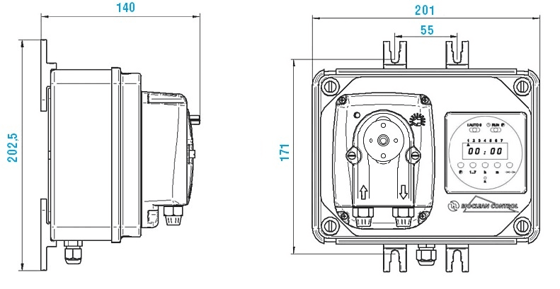 Габаритный чертеж насоса Etatron BioClean Control/B PER 0103