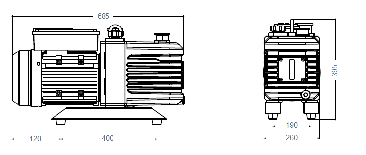Габаритный чертеж насоса AiVac ARV-50