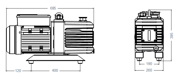 Габаритный чертеж насоса AiVac ARV-70