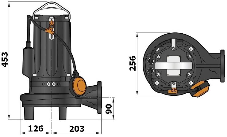 Габаритный чертеж модели Pedrollo TR 2,2 AP