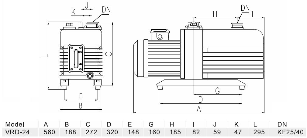 Габаритный чертеж модели Value VRD-24