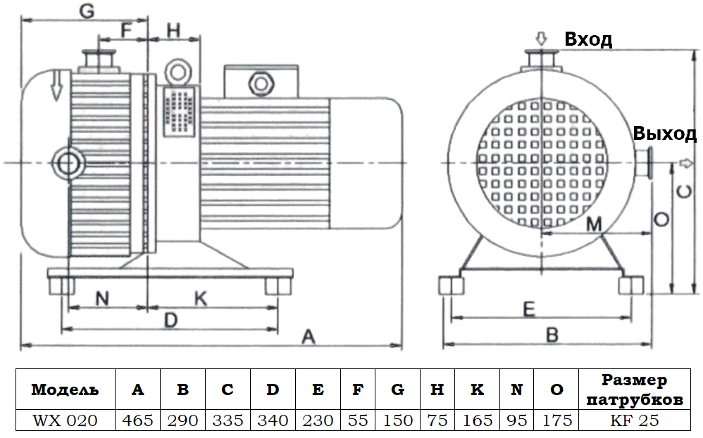 Габаритный чертеж модели Zenova WX 020