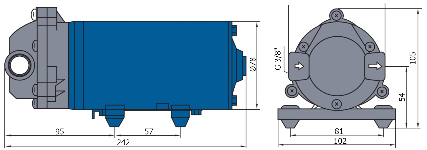 Габаритный чертеж модели Zenova DP-130-220V