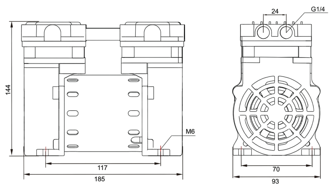 Габаритный чертеж модели RP-300H-220