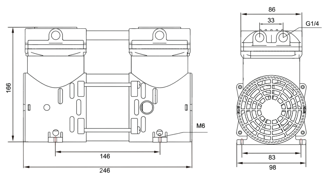 Габаритный чертеж модели RP-550H-220