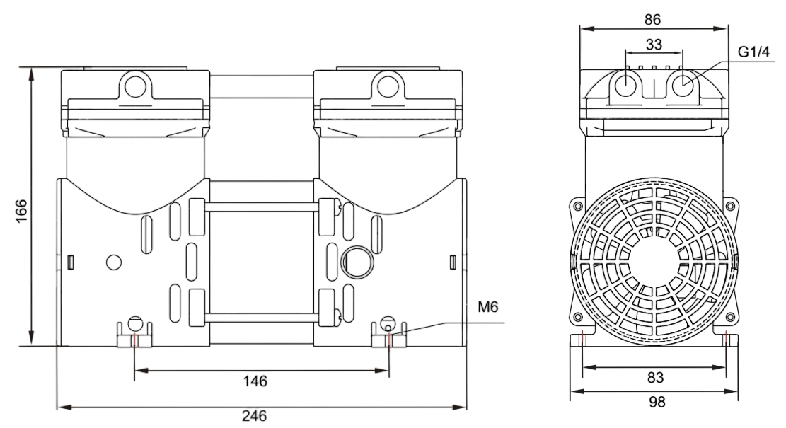 Габаритный чертеж модели RP-900V-220