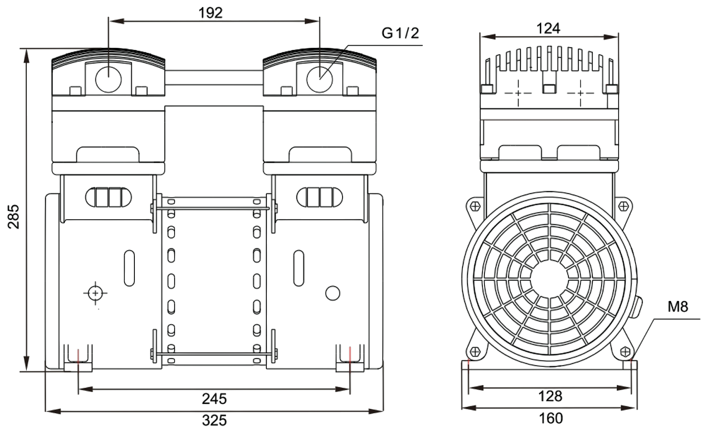 Габаритный чертеж модели RP-3000V-220