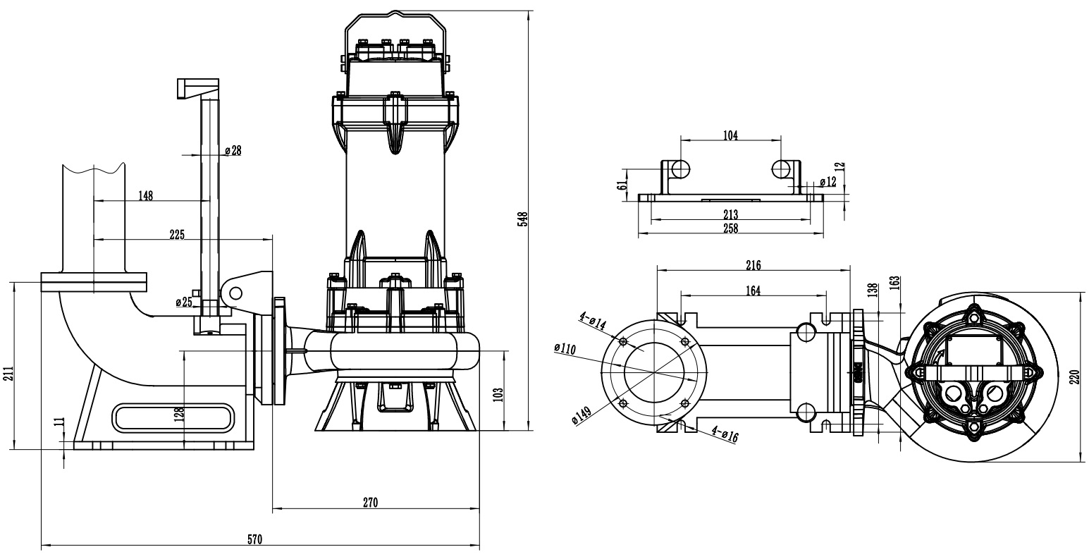 Габаритный чертеж модели Fancy 50WQ15-15-1.5/2