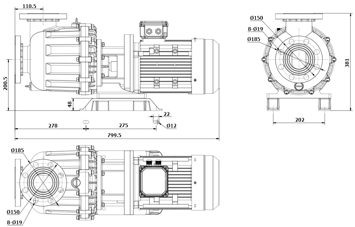 Габаритный чертеж модели ZY Technology FRSP-75052