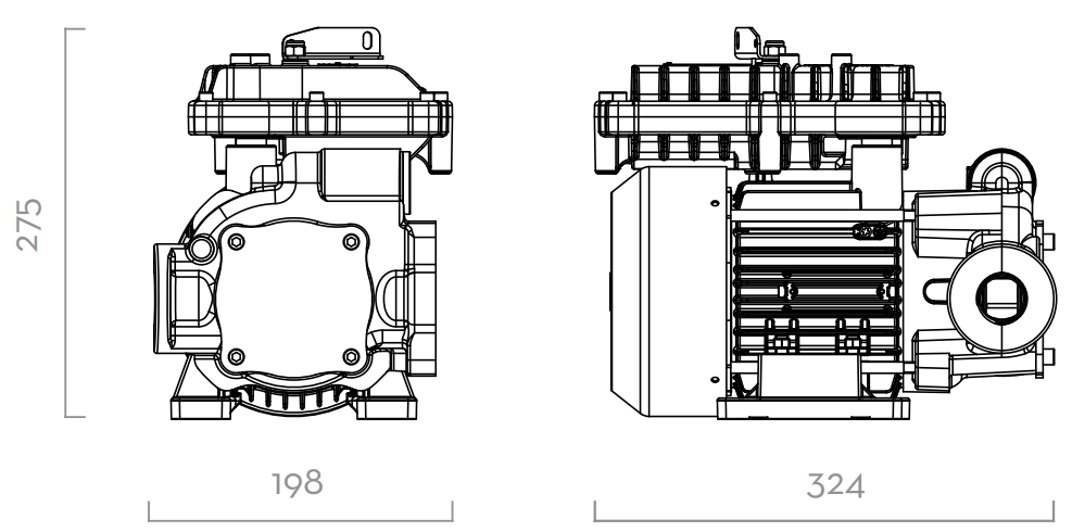 Габаритный чертеж насоса Piusi EX140 230/50 ATEX