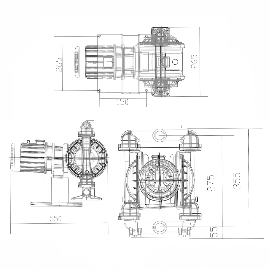 Габаритный чертеж KDP-10AL-SP