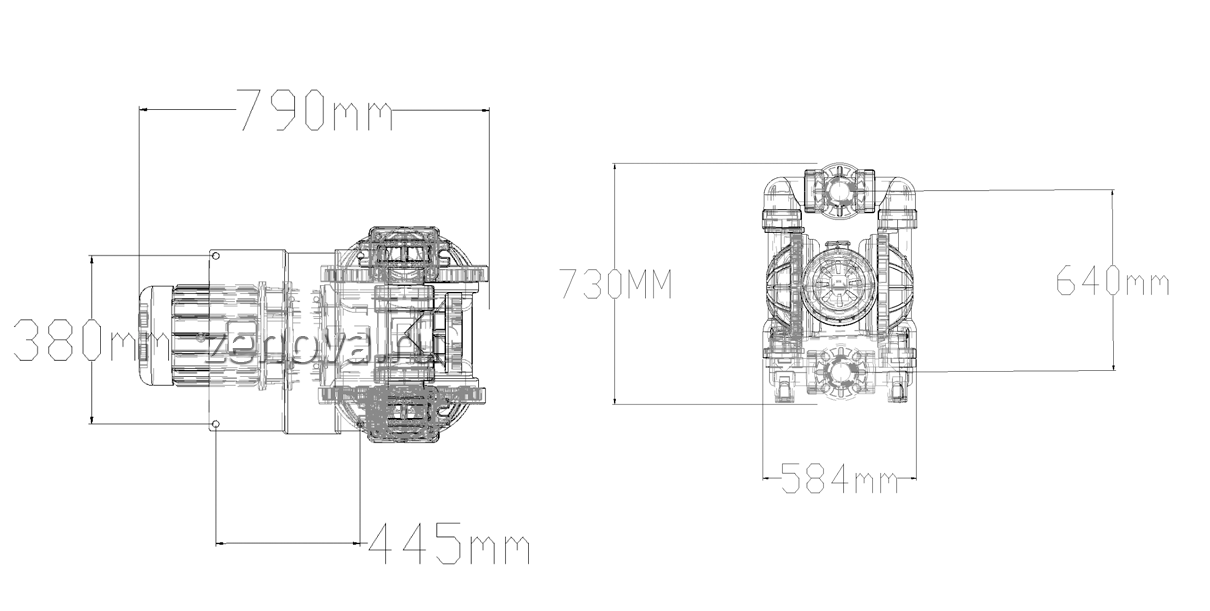 Габаритный чертеж KDP-15PP-TF