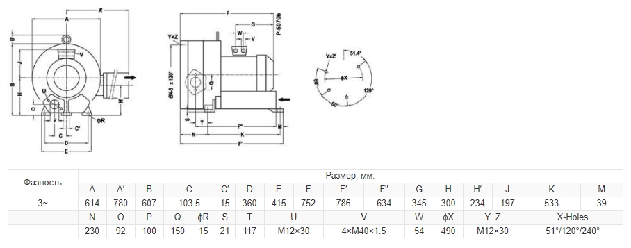 Габаритный чертеж модели GreenTech GL 1110-37