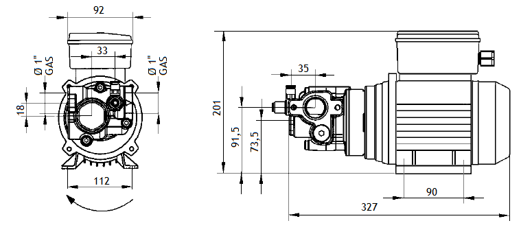 Габаритный чертеж насоса Piusi Drum Viscomat 200/2 M K400
