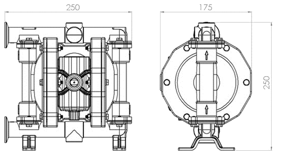 Габаритный чертеж насоса Seko AF XS 0100S