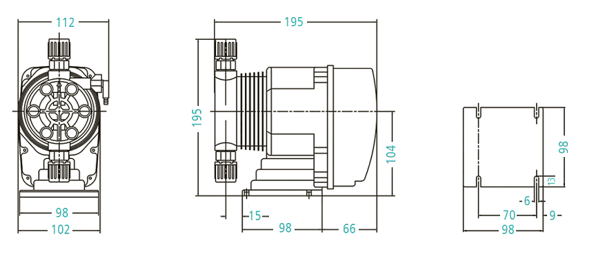 Габаритный чертеж насоса ArkDose DFD-12-07-NX