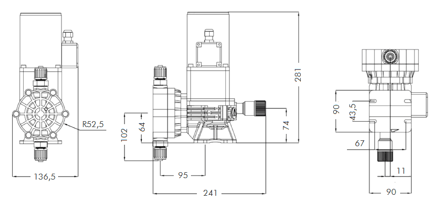 Габаритный чертеж насоса Arkdose E150-03-380