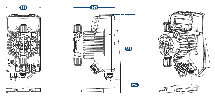 Габаритный чертеж насоса Tekna Evo TPR 803