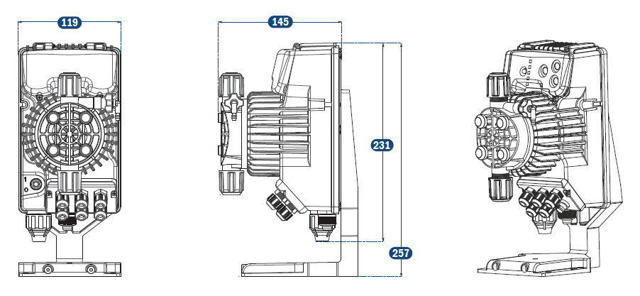 Габаритный чертеж насоса Tekna Evo AKL 500