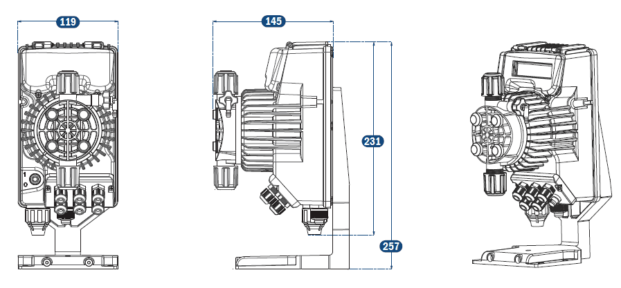 Габаритный чертеж насоса Tekna Evo TPG 500