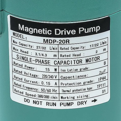 Шильдик насоса MDP-20R-220